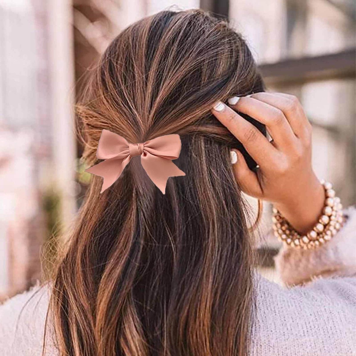 Dailygoods - Dailygoody - Haarspeld met Strik - Elegante Haaraccessoires - Roze Kleur - Kleine Strik Haarspelden - Perfect voor Bruiloft en Feestjes