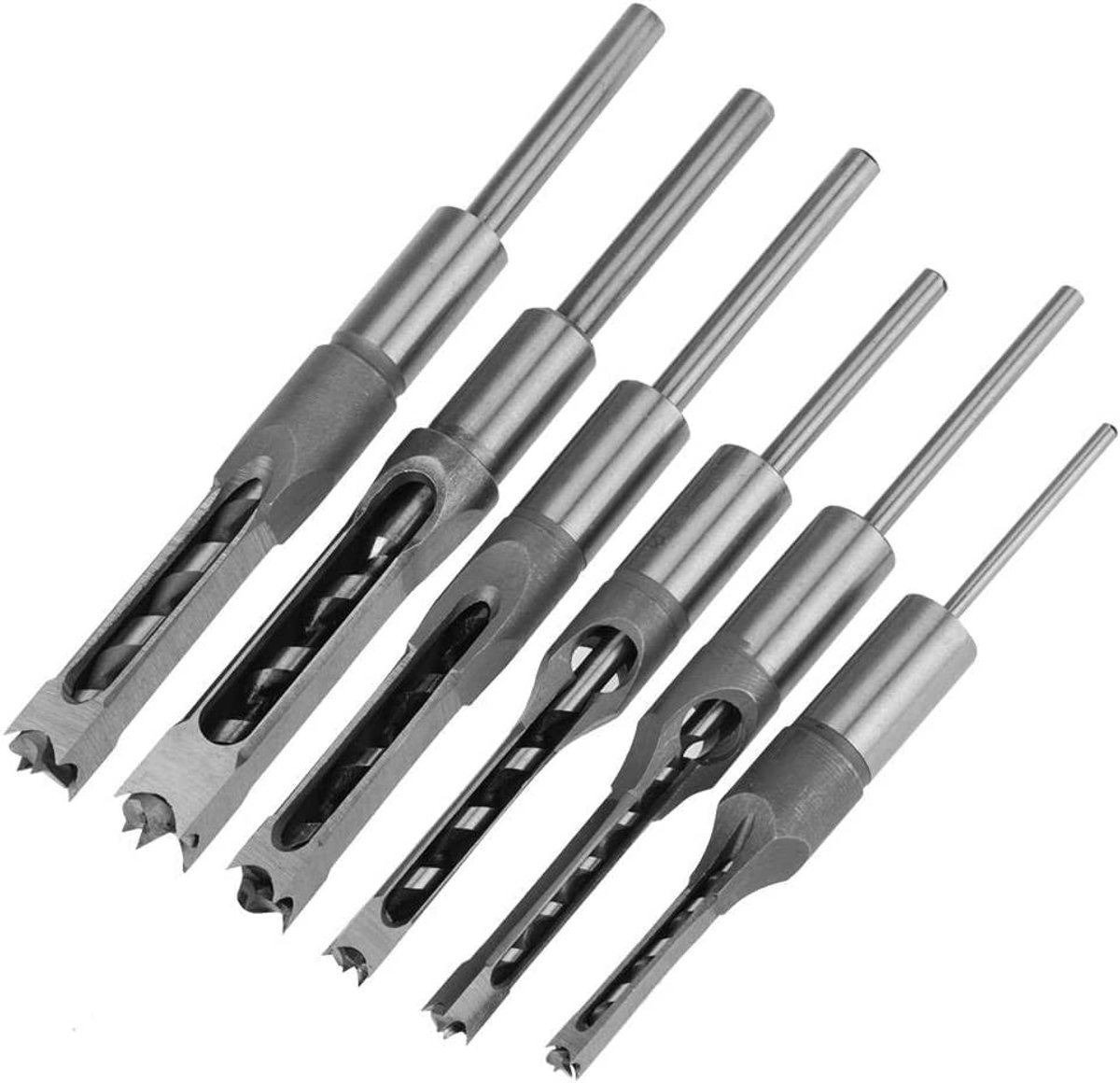 Dailygoods - Dailygoody - Vierkante Gat Zaag Set - Houtbewerking Tools - 6-delige Set - Houtbewerking Gereedschap - Professioneel - Geschikt voor DIY-projecten