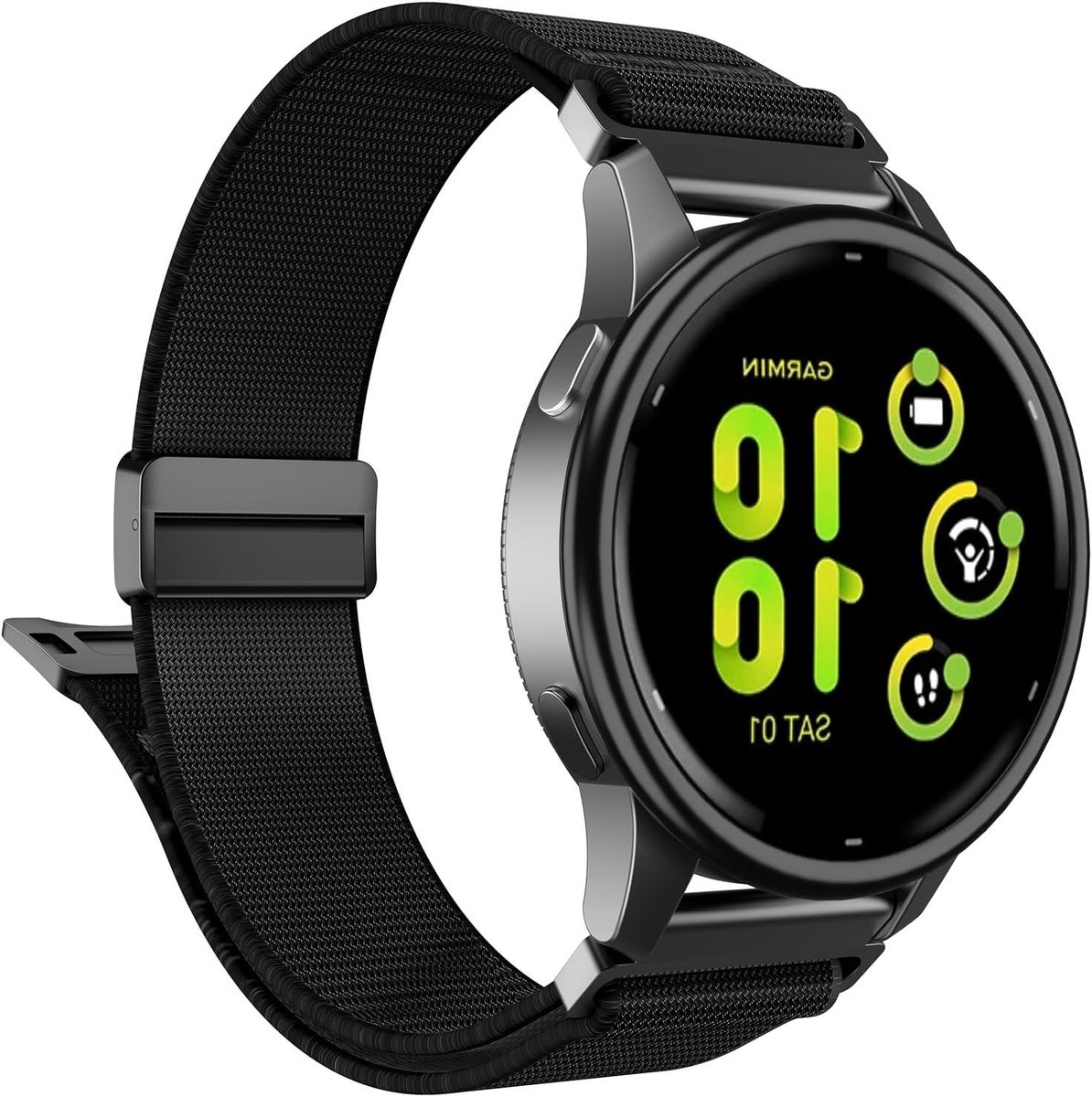 Nylon Sportband voor Garmin Venu 3/2, Vivoactive 4, Forerunner 255 en Amazfit Bip 6 - Stretchy en Comfortabel, Ideaal voor Sport en Dagelijks Gebruik
