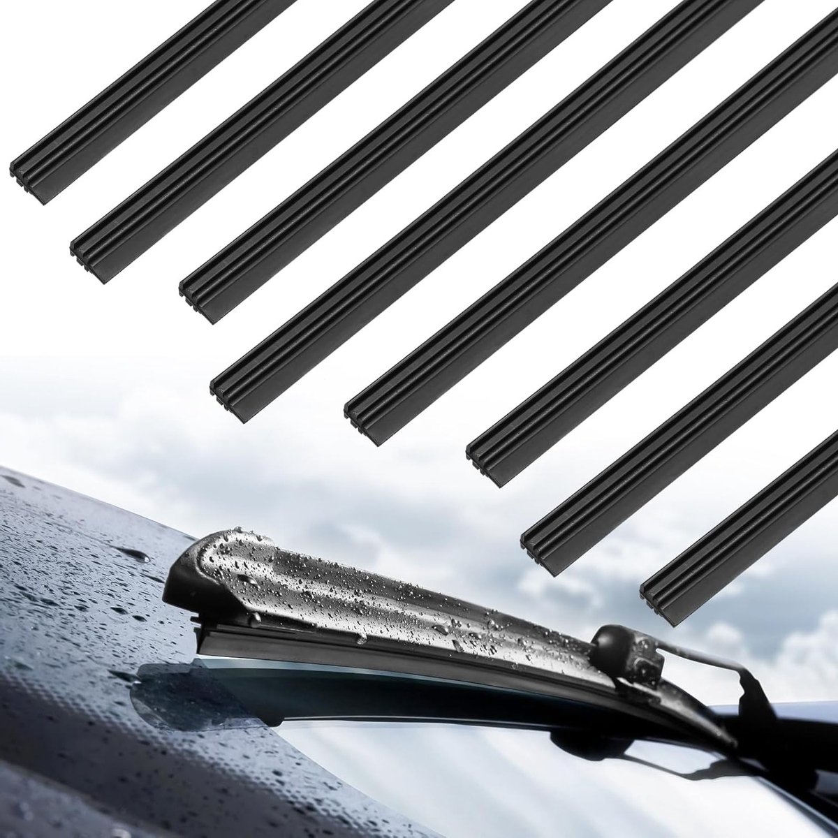 8 Stuks 700mm Ruitenwisserrubber, Natuurrubber Vervangingsrubber voor Auto, Universele Disc Wipers, Duurzaam en Weerbestendig