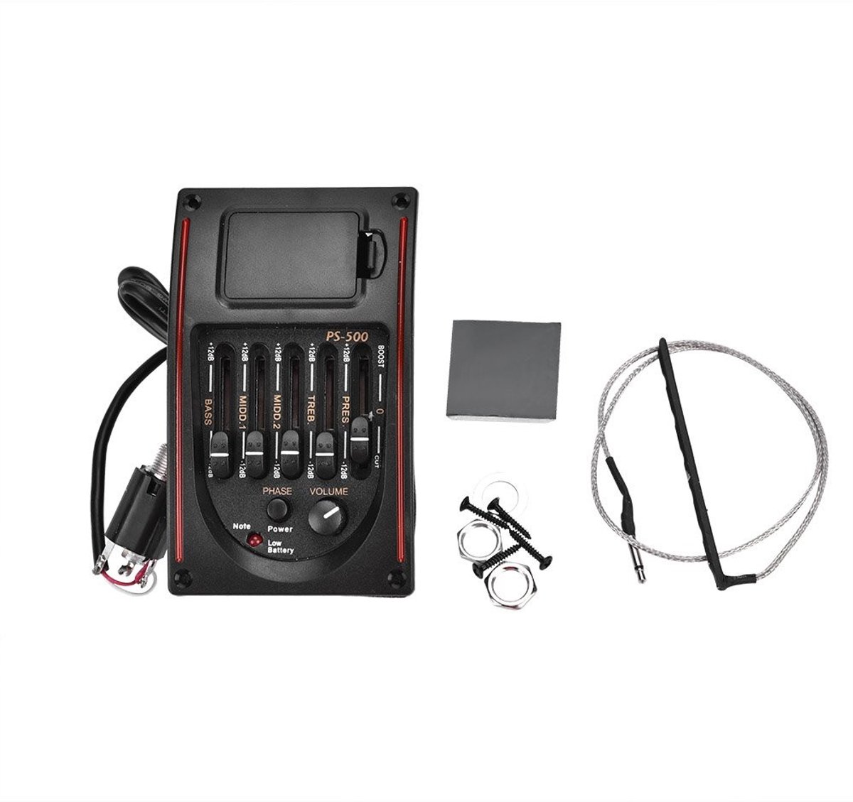 Dailygoods - Dailygoody - Akkoord Gitaar Piezo Pickup - Voorversterker met Regelbare Intensiteit - Ideaal voor Muzikanten - Compact en Gebruiksvriendelijk - Perfec