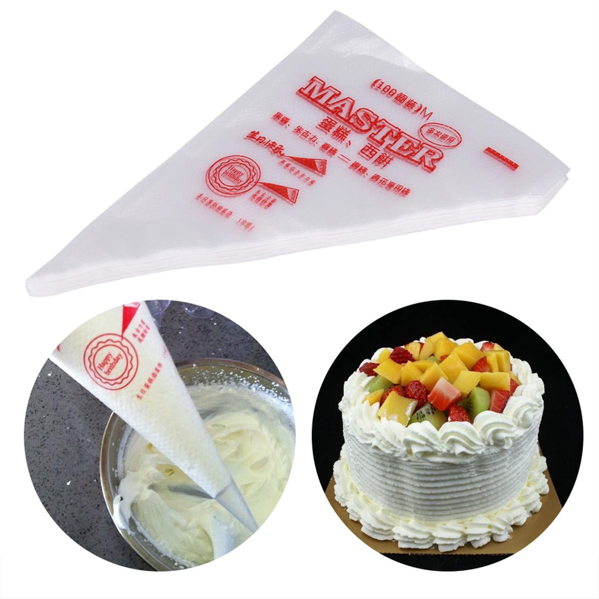 Dailygoods - Cosensi - Dailygoody - Spuitzakken Food Grade - Herbruikbare Taartdecoratie - Extra Dikke Kwaliteit - Transparant - 100 Stuks - Perfect Voor Bakproducten