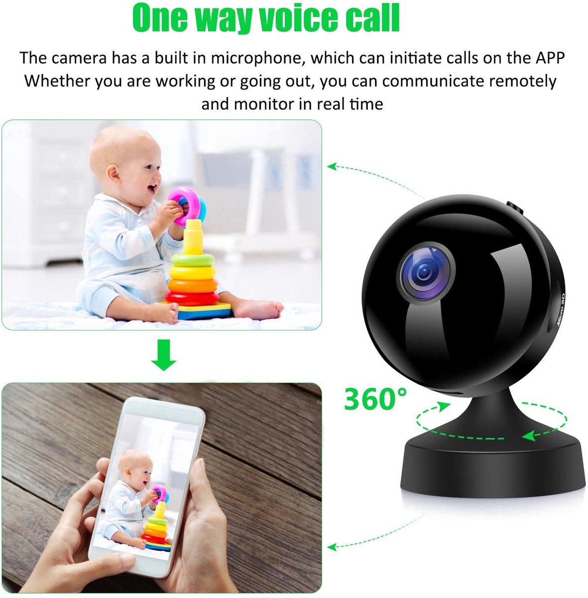 Dailygoody - Solidchoice - Dailygoody - Draadloze Wifi Camera - Oplaadbare Batterij - Beveiliging voor Buiten - Nachtzicht - HD Beveiligingscamera - Ideaal voor Thuis - Geschikt