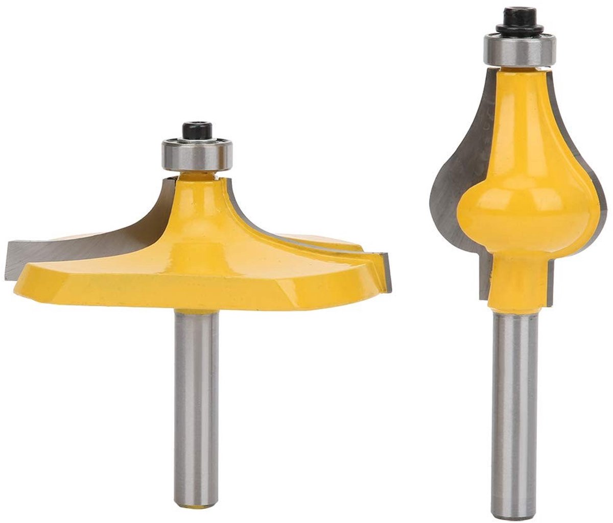 Dailygoody - Railing Cutter - Router Cutter voor Houtbewerking - 8mm Shank - Houtbewerkingsgereedschap - 2 Stuks - Geschikt voor Professioneel Gebrui