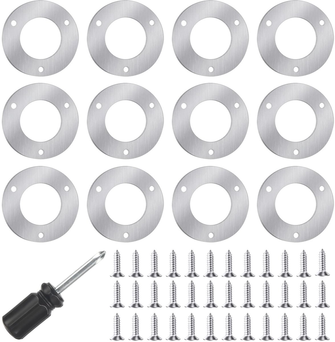 Dailygoody - Vogelhuis - Metalen Beschermplaat - 32 mm Rond - Zilver - Nest Protect - Geschikt voor Buiten - 12 Stuks