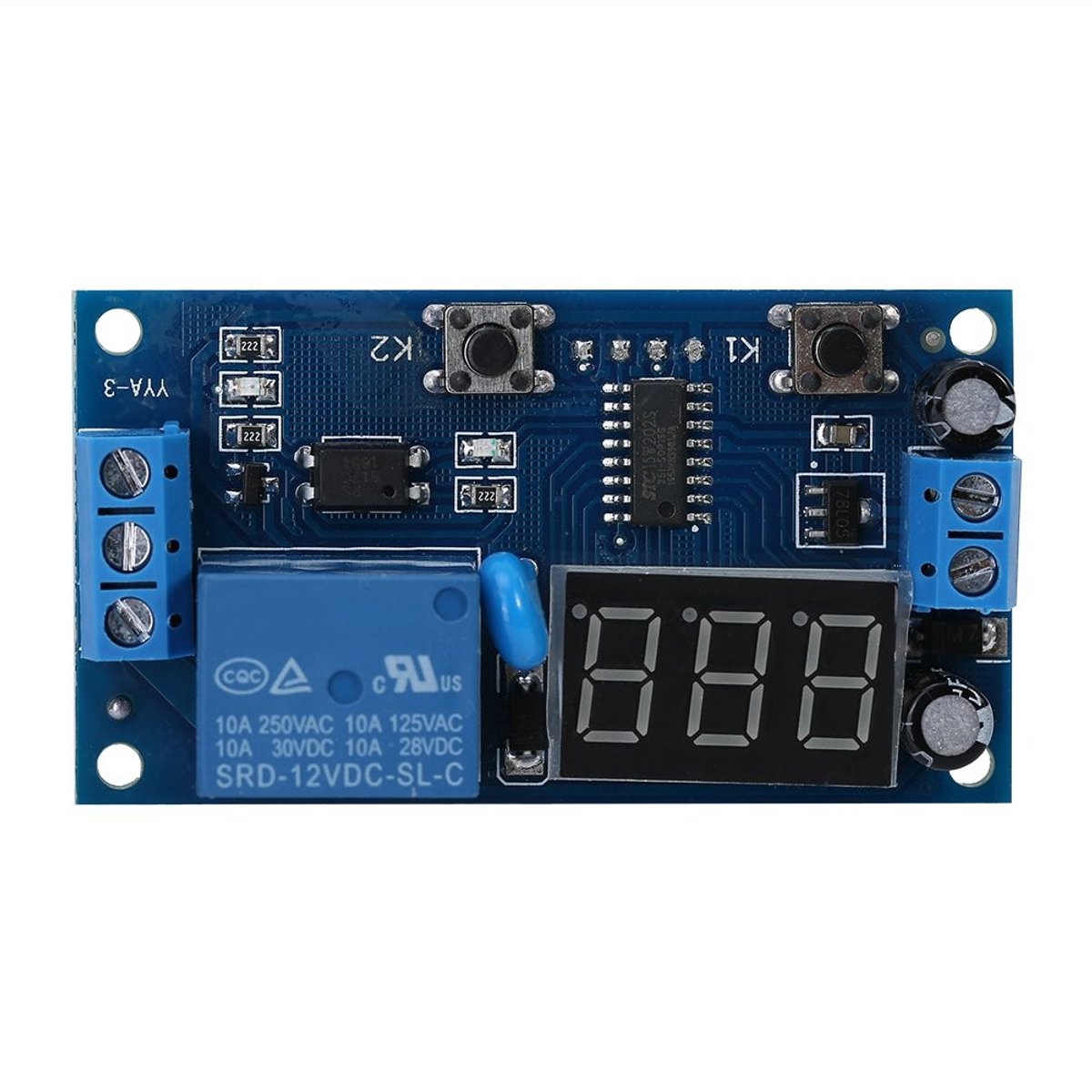 Dailygoods - Dailygoody - Cycle Delay Timer Relay Switch - Instelbaar voor Timer bediening - Blauw - LED-display - 10 Instellingen - Geschikt voor huishoudelijke a