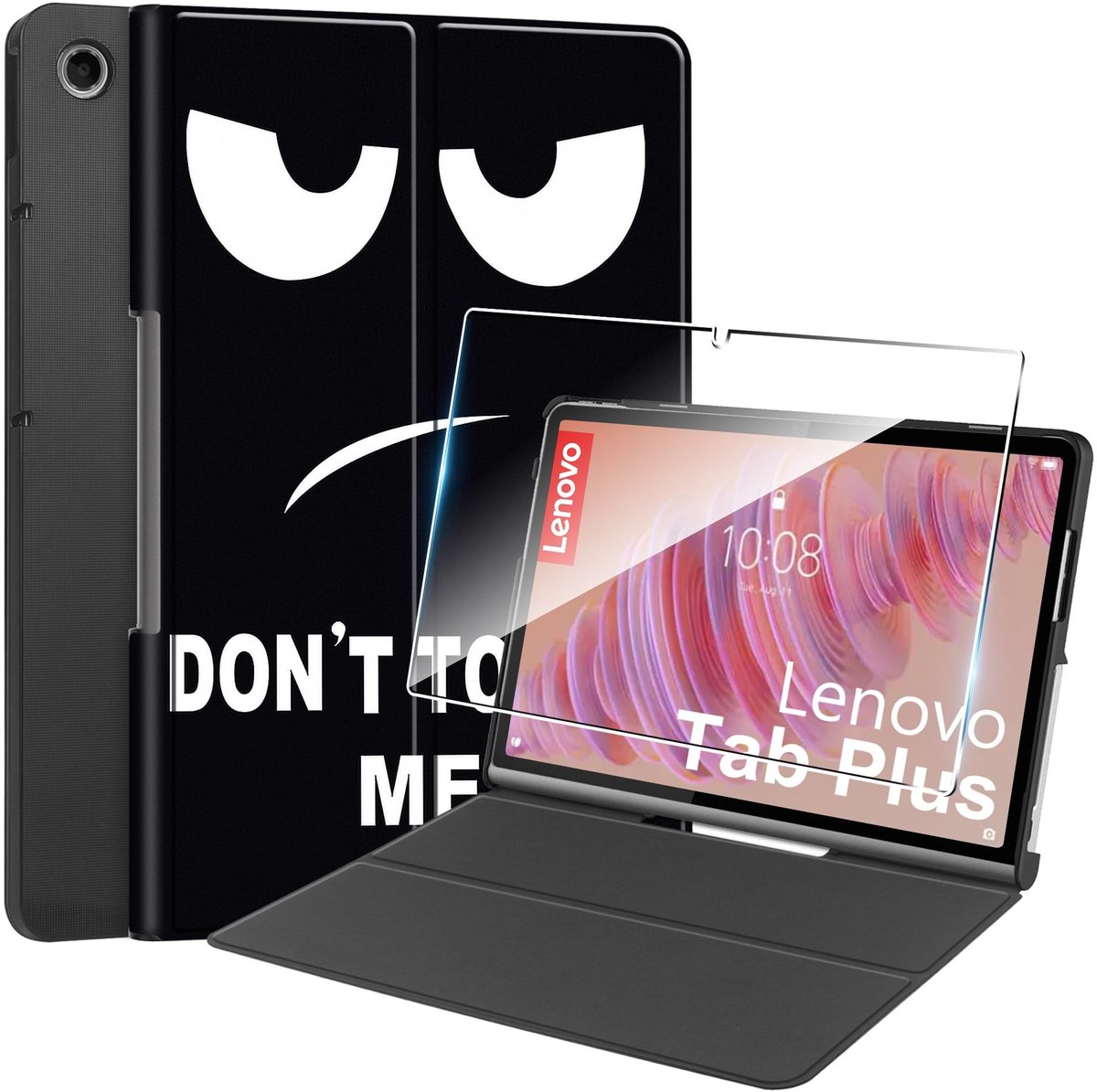 Dailygoods - Dailygoody - Beschermhoes voor Lenovo Tab Plus - Ultradun en schokbestendig - Flexibel TPU - Gehard glas inbegrepen - Krasbestendig - Geschikt voor 12...