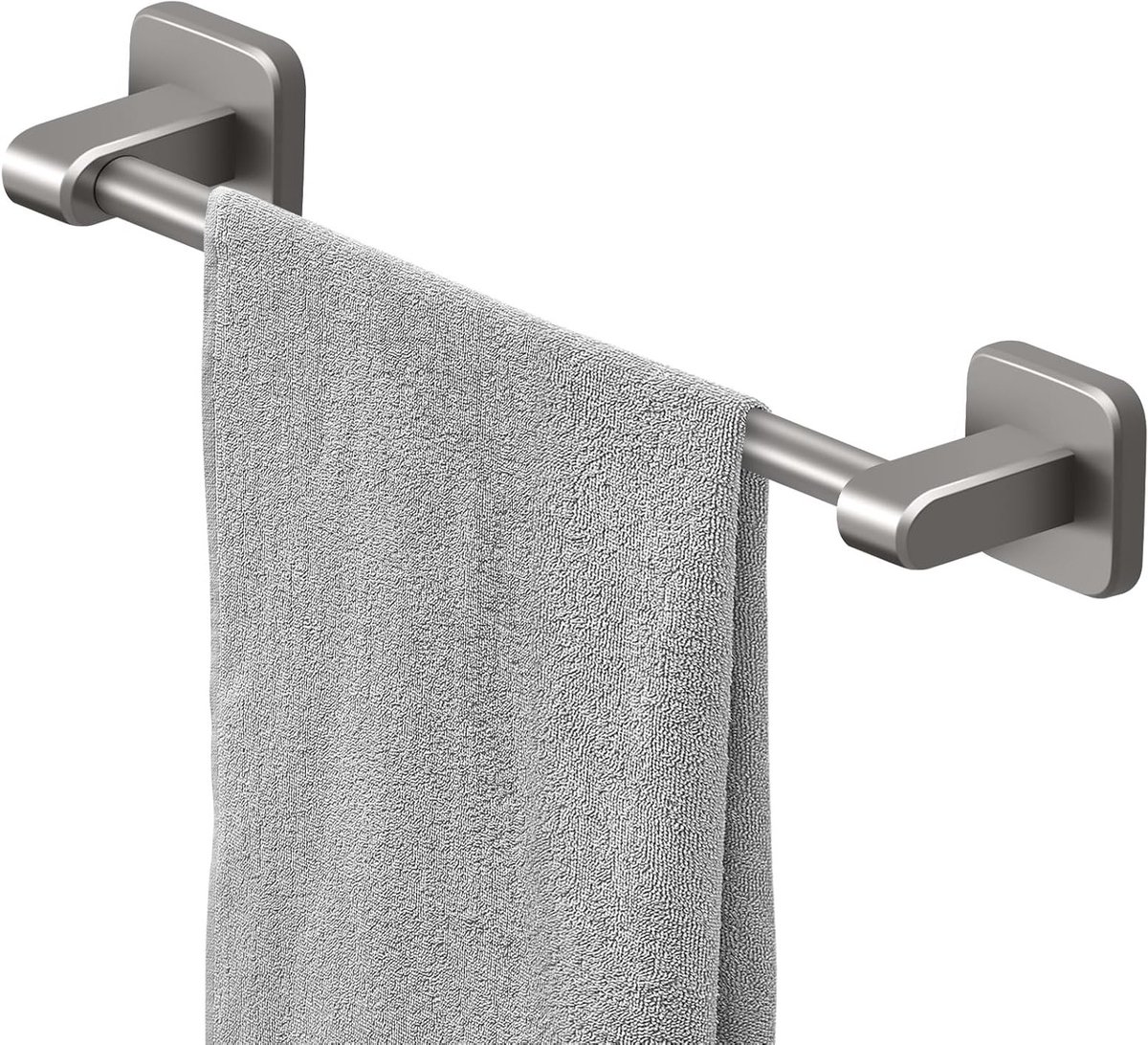 Handdoekrek 40cm - Zelfklevende Handdoekhangers voor Badkamer en Keuken, Geen Boren, Ideaal voor Handdoeken en Keukenhanddoeken, Zilvergrijs