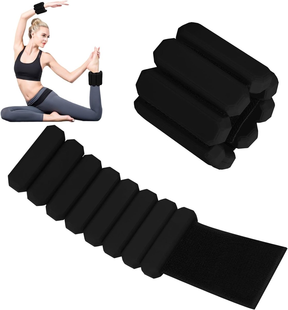 Verstelbare Gewichten voor Enkel en Pols, Silicone Armbanden voor Training, Hardlopen, Yoga en Krachttraining