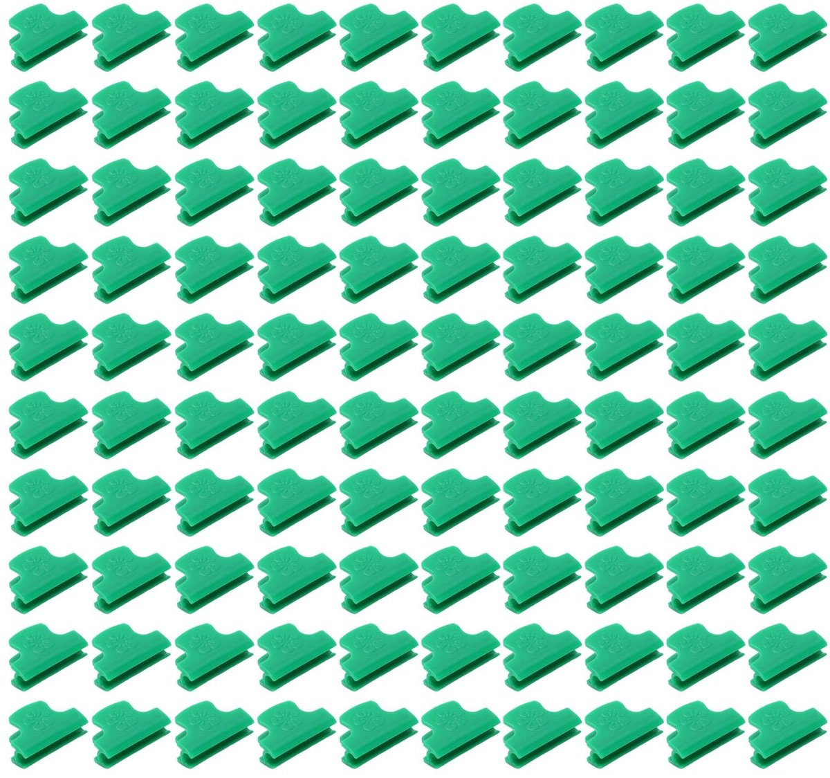 Dailygoods - Dailygoody - 100 stuks kunststof buisklemmen - multifunctionele kasfilmklemmen - groen - voor 6 mm klembuisbevestiging - ideaal voor kassen en tunnels...