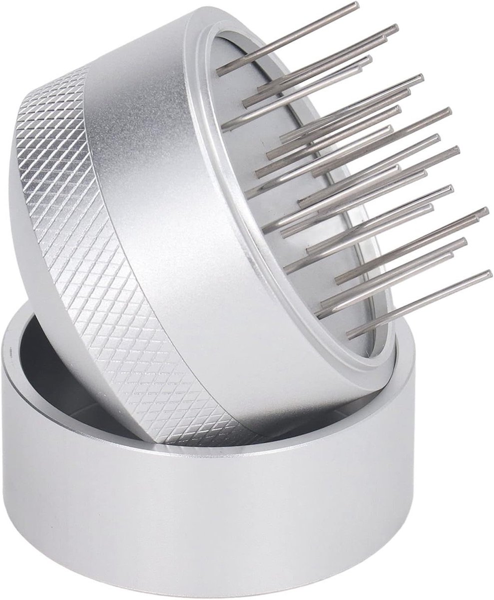 Professionele Espresso Distributietools RVS Coffee Needle Divider met Basis WDT Tool voor Perfecte Espresso Extractie Barista Accessoire 58mm