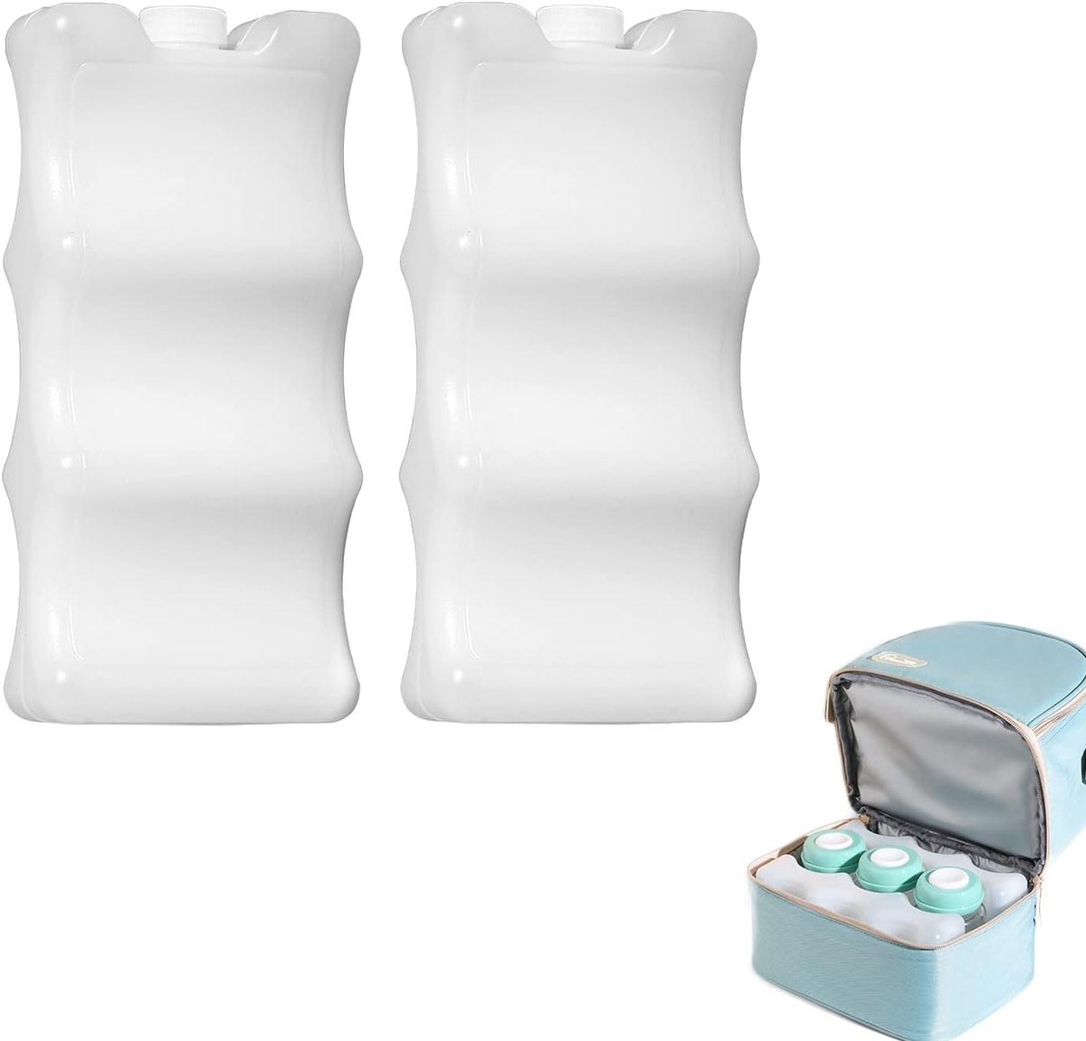 Set van 2 Koel Batterijen, Koeltas en Koelbox, Koelingselementen voor Thuis en Vrije Tijd, 600 ml, 21 x 10 x 5 cm