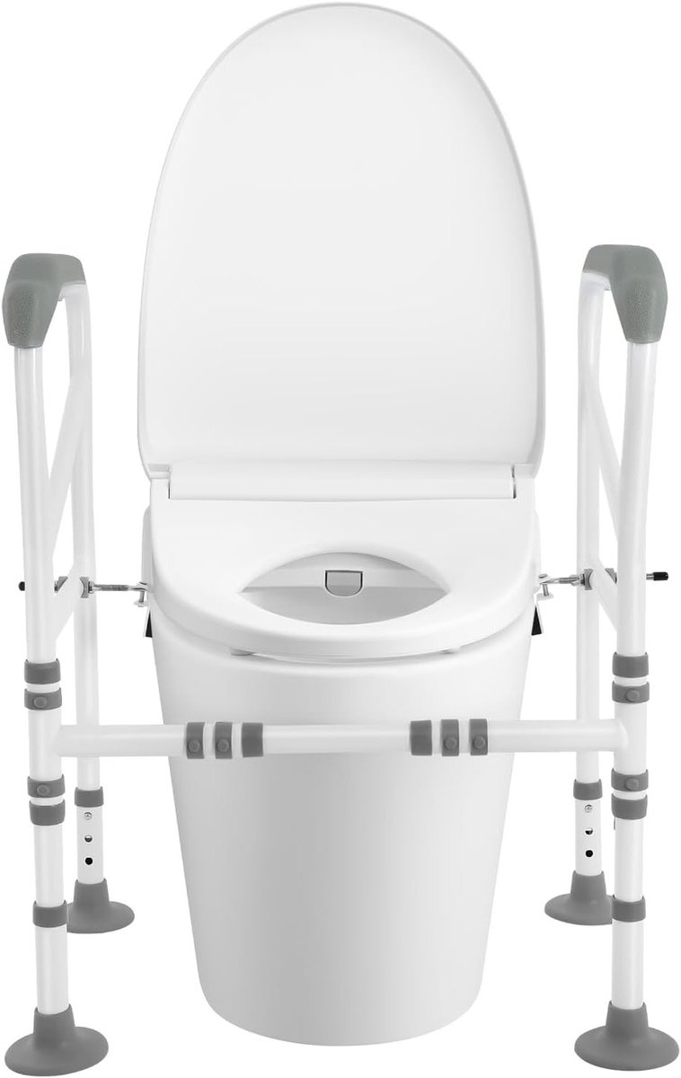 Verstelbare wandsteun voor toilet, antislip wc-steunframe, opstahulp voor extra veiligheid in badkamer en ziekenhuizen