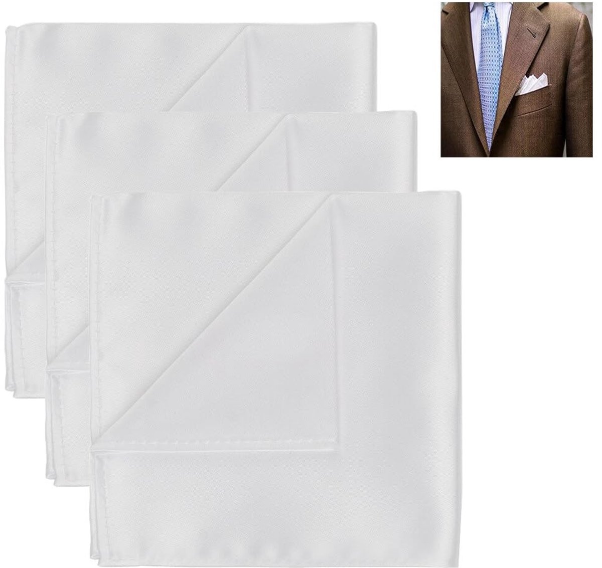 Dailygoody - Pocketdoekjes - Stijlvolle Accessoires - 8.6 Inch Vierkante Doekjes - Geschikt voor Bruiloften - Feesten - Mannen - Set van 3