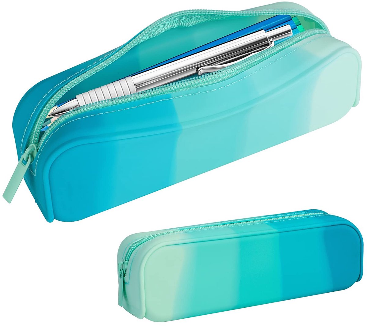 Dailygoody - Solidchoice - Dailygoody - Siliconen etui - Waterdicht - Ideaal voor school - Blauw - Organizer voor pen case - Geschikt voor kinderen en tieners