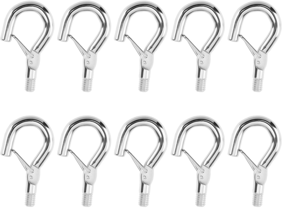 Dailygoody - M4 Schroefhaken - Ophanghaken voor Koppelingscomponenten - Zilver - Ooghaken voor Diverse Toepassingen - 10 Stuks