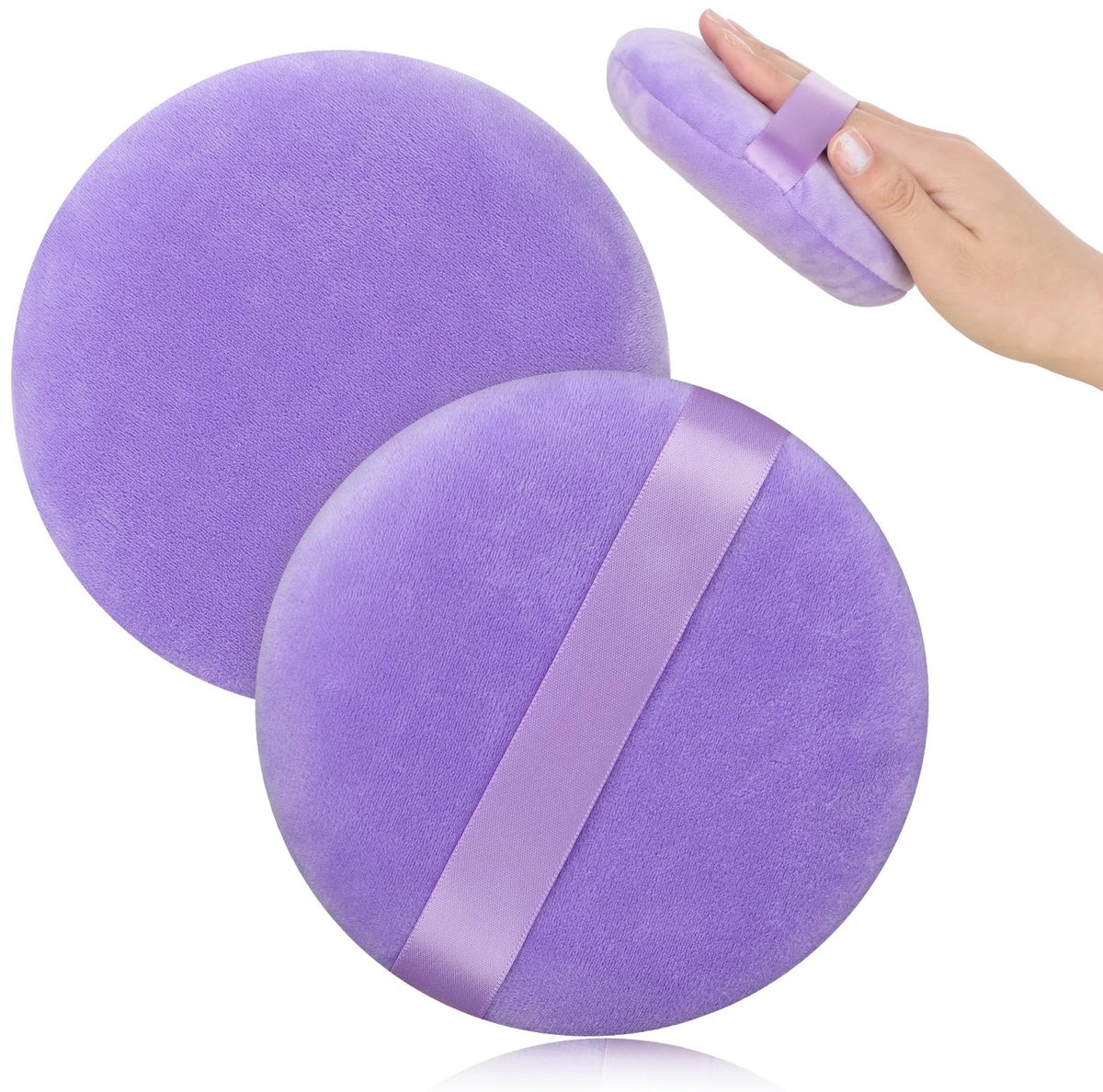 Dailygoody - Puderkwast Lichaamspoeder - Grote Poederkwast - Ultrazacht en Wasbaar - Wit - Herbruikbare Poeder Puff - Ideaal voor Make-up en Lichaamsv
