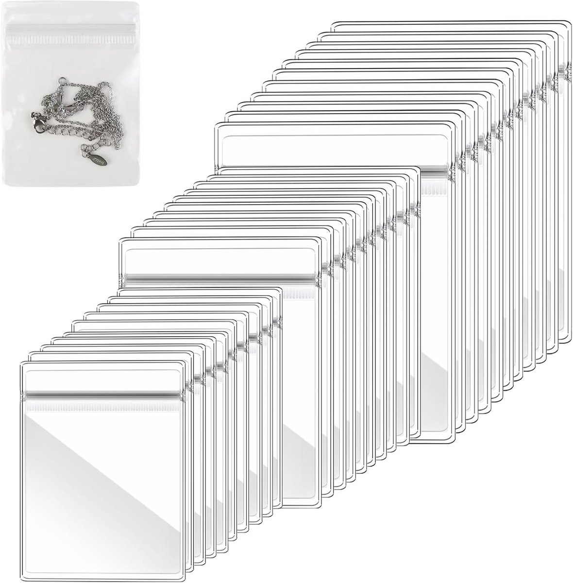 Duidelijke sieradenzakjes in 3 maten, 4x6, 5x7, 6x8 cm, stofdicht, waterdicht en anti-oxidatie, PVC ritszakjes voor sieradenopslag en organisatie