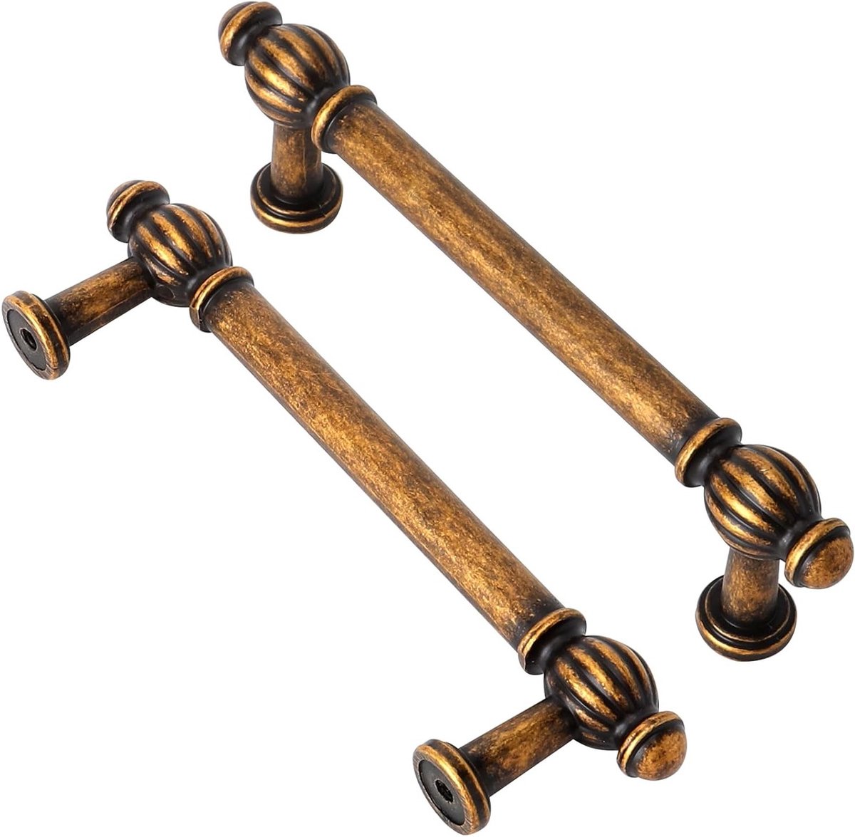 Set van 2 Vintage Messing Meubelhendels, 12.5 x 3.2 cm, Perfect voor Keuken en Laden, Inclusief Schroeven en Schroevendraaier, Retro Deurgrepen voor Meubels
