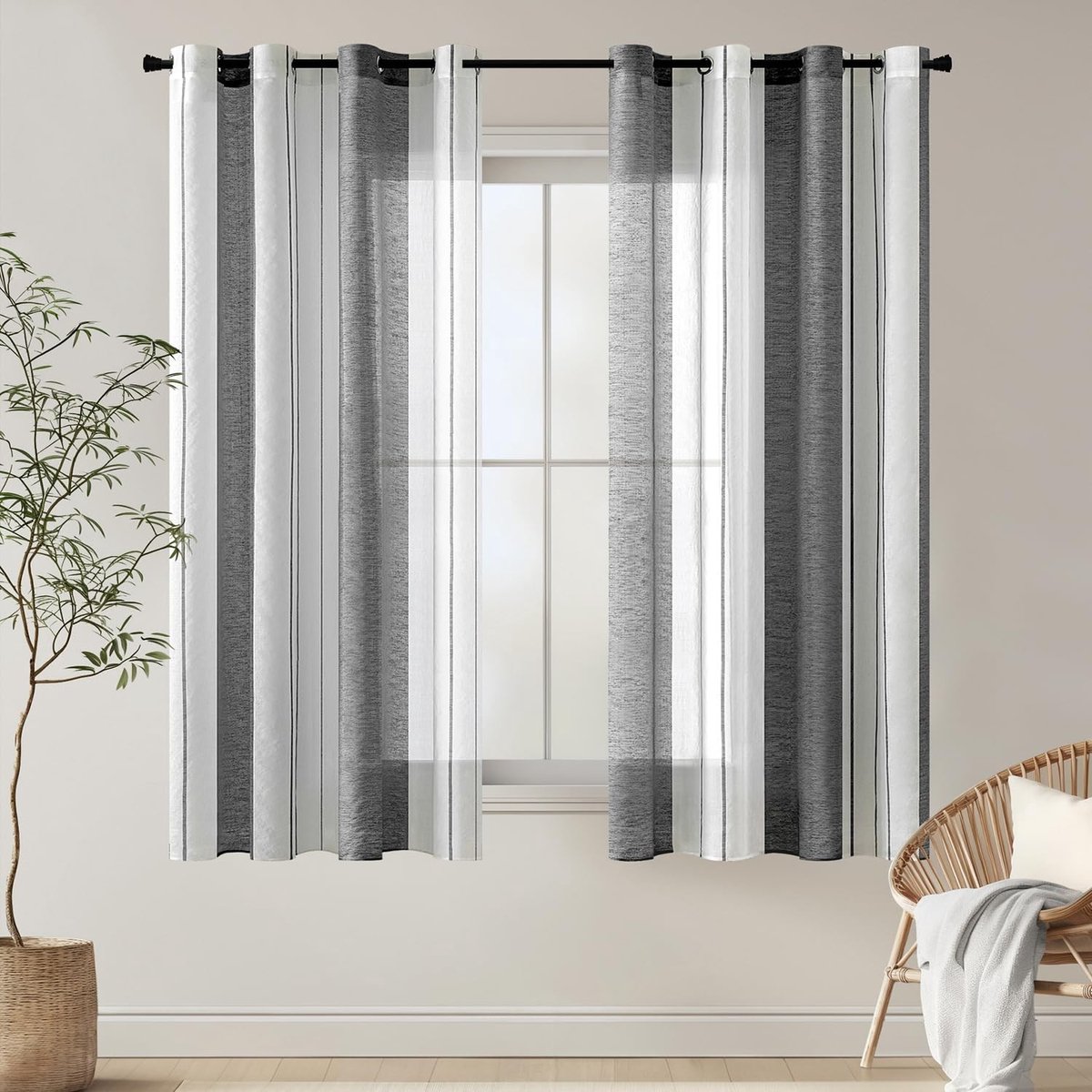 Dailygoods - Dailygoody - Transparante Gordijnen - Voile met Inslagringen - Elegante Vormg