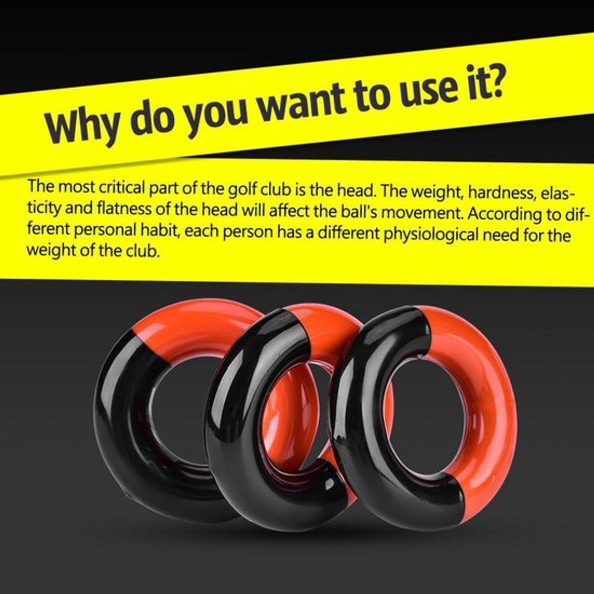 3 Stuks Gewogen Swing Ring - Golf Opwarming Swing Donut met Driver Hoofd Gewicht Ring voor Training en Praktijk - Golfbenodigdheden voor Vrijetijdssport