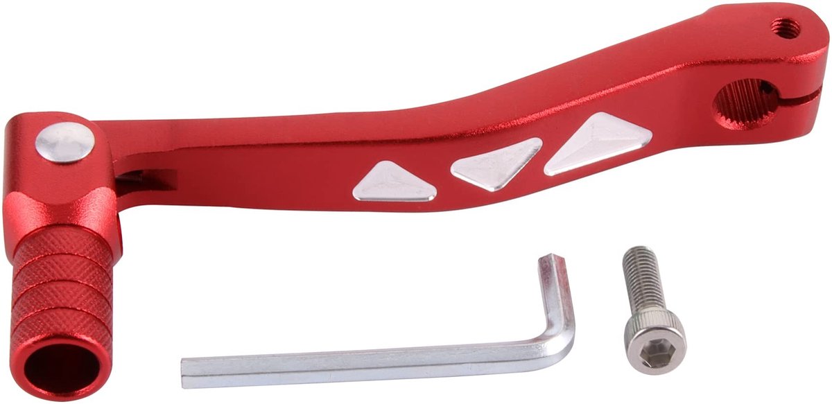 Dailygoods - Dailygoody - Vouwbare Versnellingshefboom - Aluminium - Geschikt voor Dirt Pit Bikes - Rode Kleur - Inclusief Gereedschappen