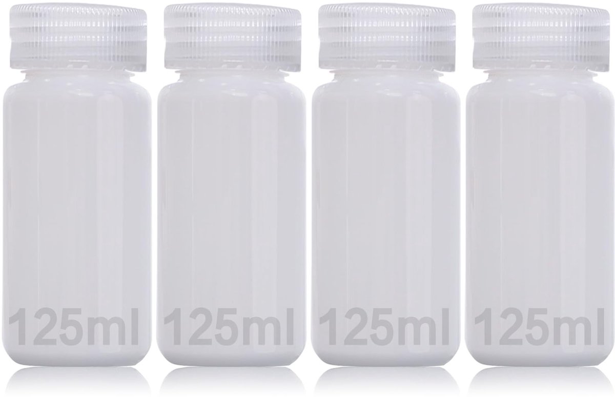 Dailygoods - Dailygoody - Laboratoriumfles - Plastic flessen - 125 ml - Lekvrij - Geschikt voor pillen en watermonsters - Transparant