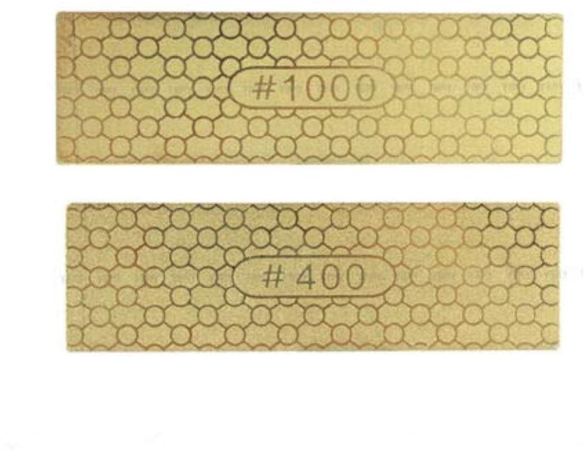 Dailygoods - Dailygoody - Dubbelzijdige Slijpsteen - Keukenmessen Slijpen - Compact en Draagbaar - Goud - Houtbewerking Gereedschap - Ideaal voor Thuis en Professi.