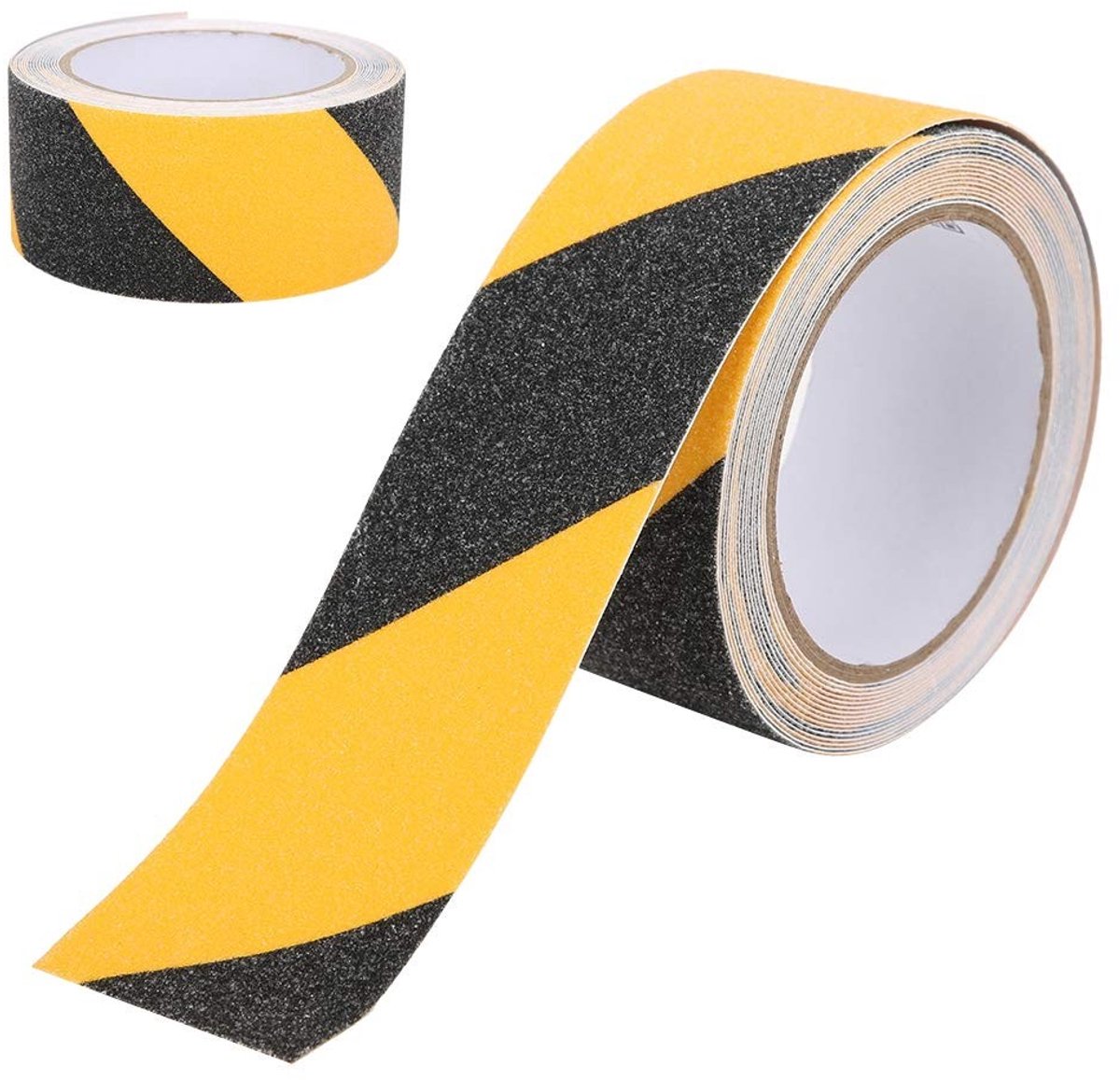 Dailygoody - Waarschuwingstape - Antislip vloermarkering - PVC materiaal - Zwart Geel 5m - Veiligheid - Multifunctioneel - 50mm breedte