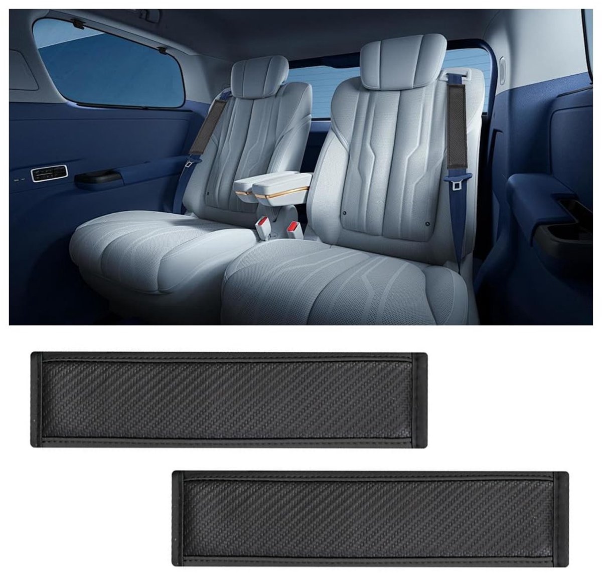 Dailygoody - Schoudervullingen - Veiligheidsgordel beschermer - Zwart - Auto-accessoires - Comfortabel rijden - Universeel geschikt