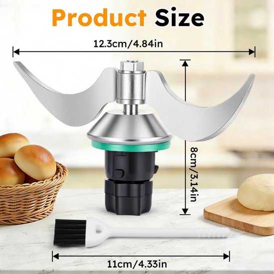 Dailygoods - Dailygoody - Deegmes - Kneedaccessoire - Roestvrij staal - Snelle reiniging - Geschikt voor Thermomix TM5 TM6 TM7 - Reservemengmessen van Dailygoods — afbeelding 4