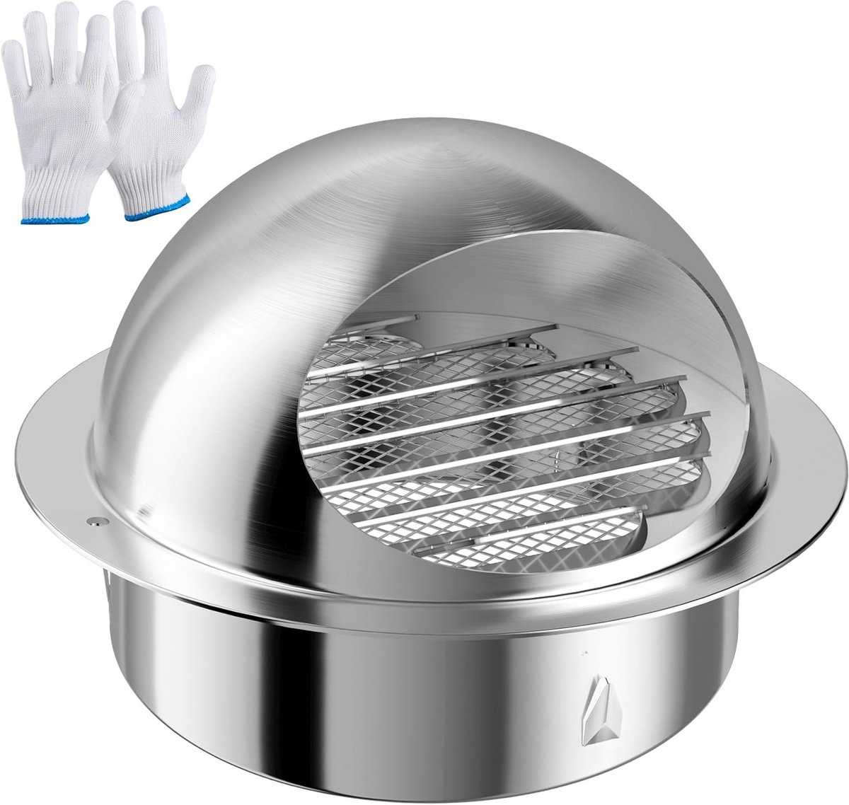 Ronde Ventilatierooster 150mm met Ingebouwde Vliegenraam en RVS Afwerking voor Optimale Lu