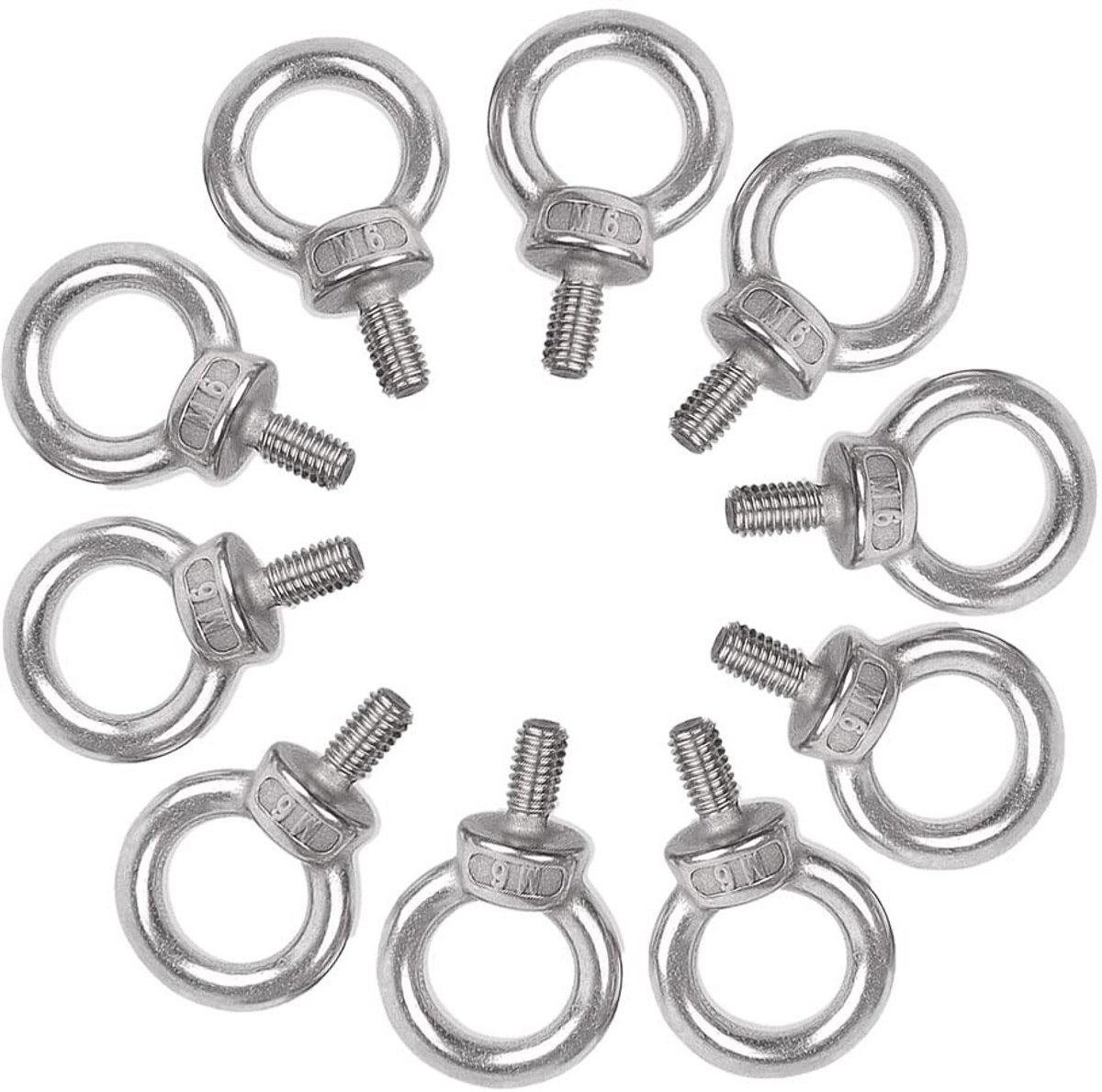 Dailygoods - Dailygoody - Oogbout Rvs M6 - 10 Stuks - Duurzaam en Sterk - Geschikt voor Bevestiging - Oogbouten voor diverse toepassingen - Ideaal voor dagelijks g