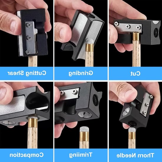 Multifunctionele 8-in-1 Biljart Tip Gereedschap voor Biljartkeu - Scherper, Vormgever en Onderhoudsset van Merkloos — afbeelding 3