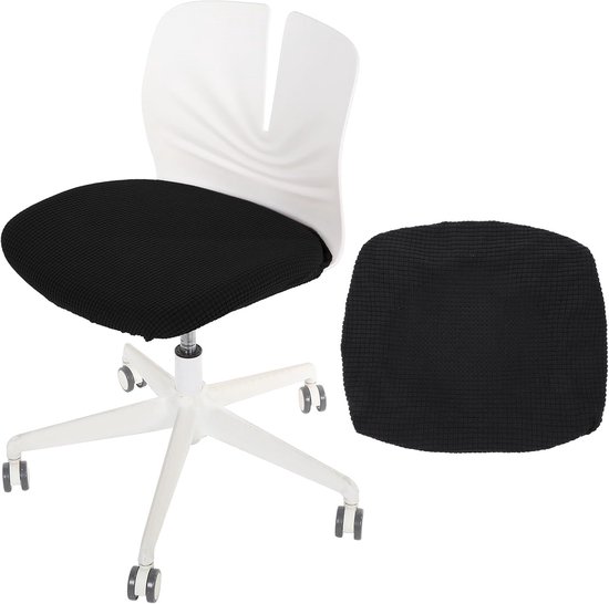 2 stuks rekbare bureaustoelhoes, 40-50 cm stoelhoes zitting, afneembaar, wasbaar, zeer elastisch, elastaan, anti-stof, stoelhoes, kussensloop voor kantoor, restaurant, bruiloft (zwart)