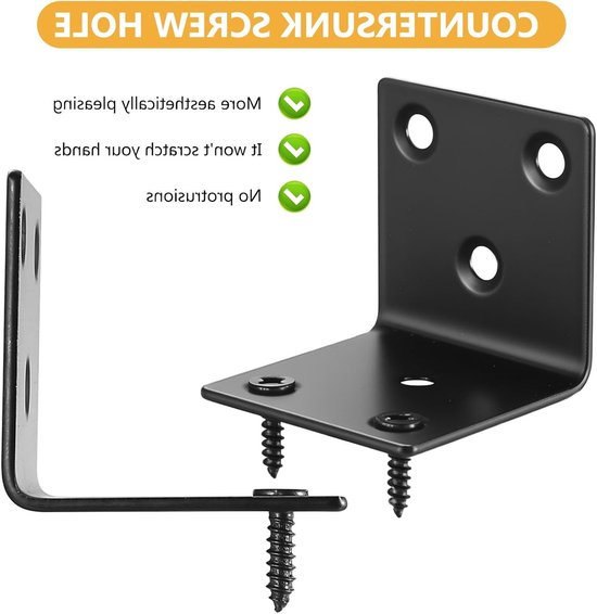 10 x Zware Hoekverbinder 90 Graden, Metalen Hoekverbinder voor Hout, Stevige Gussetplaat en Montagehoek, Ideaal voor Meubelconstructie en Klussen (40 x 40 x 40 mm) — afbeelding 2