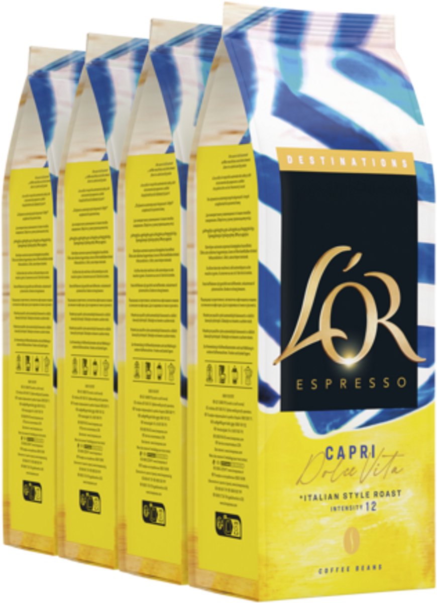 L'OR espresso capri dolce vita bonen- intensiteit 12/12 - 4 x 450g bonen