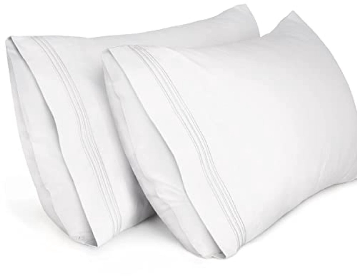Azalia Set van 2 Satijnen Kussenslopen Standaard 50x90 cm - Wit - Envelopsluiting - Kreukvrij en Vervagingsbestendig - Machinewasbaar