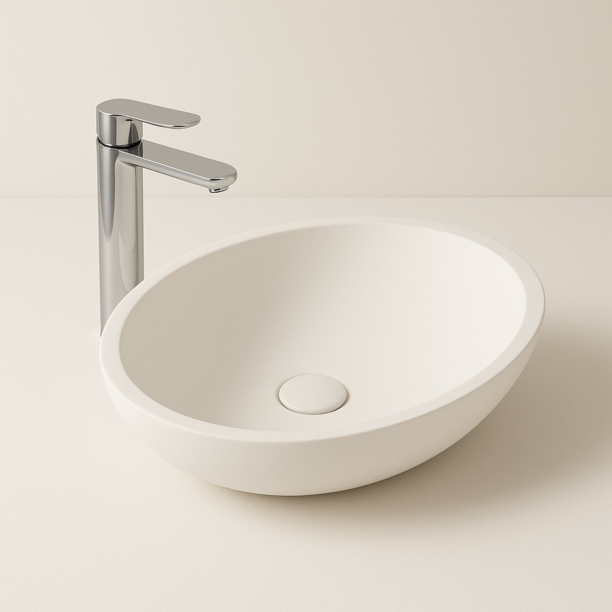 AquaVik Waskom Vika Solid Surface 59x35x11 Mat Wit