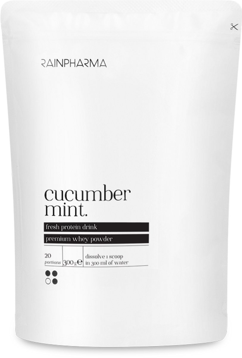RainPharma Clear Whey Isolate Cucumber Mint - Eiwitpoeder 300 g - Proteine Poeder - Whey Protein - Eiwitshakes - Vegetarisch - 20 Porties
