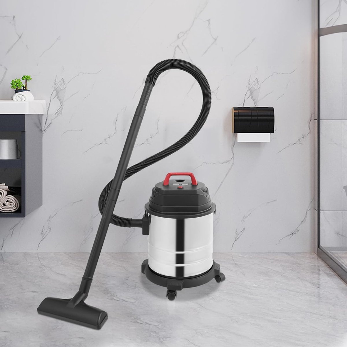 Nexvo® Karcher - Karcher Stofzuiger - Bouwstofzuiger - Festool Stofzuiger - Bouwstofzuiger Zonder Zak - Zilver - 45cm x 32cm x 35cm thumbnail 5