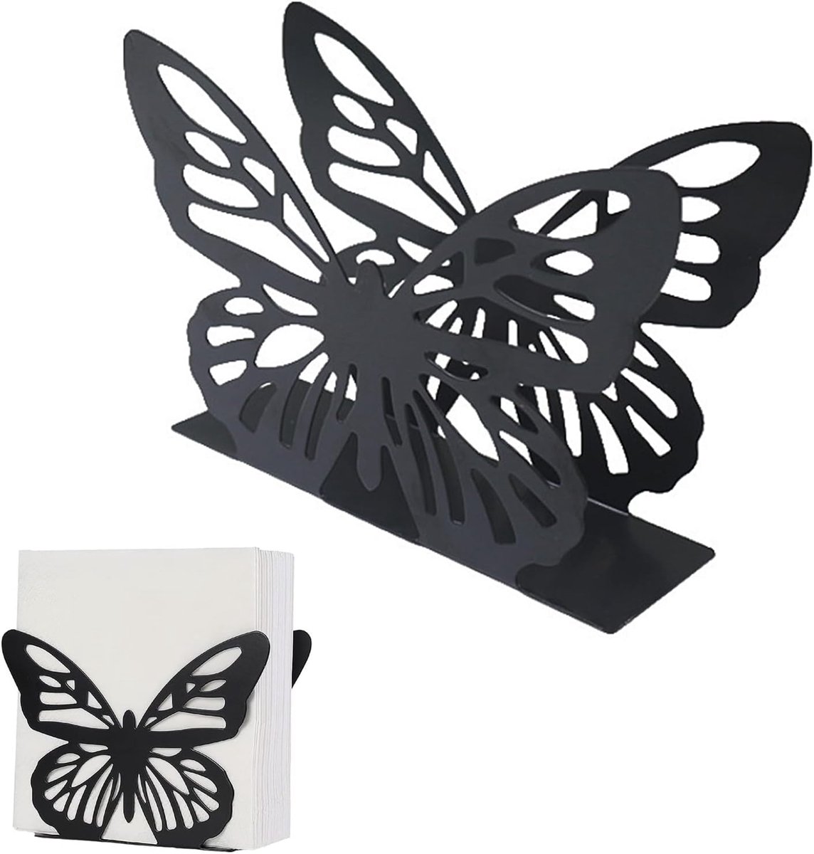 Napkin Holder - Zwarte Napkin Holder - Napkin Holder voor Tafeldecoratie in Keuken - Eetkamer - Voorkomt dat Servetten Wegvliegen