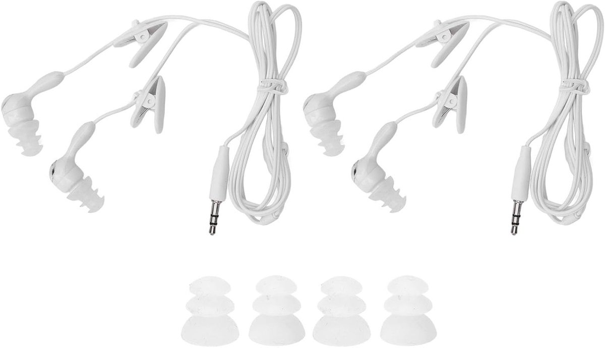 Draadloze Oordopjes met IPX8 Waterdichtheid, Ideaal voor Onderwatergebruik, Smartphone en Tablet Compatibel, 3.5mm Plug, 2 Stuks