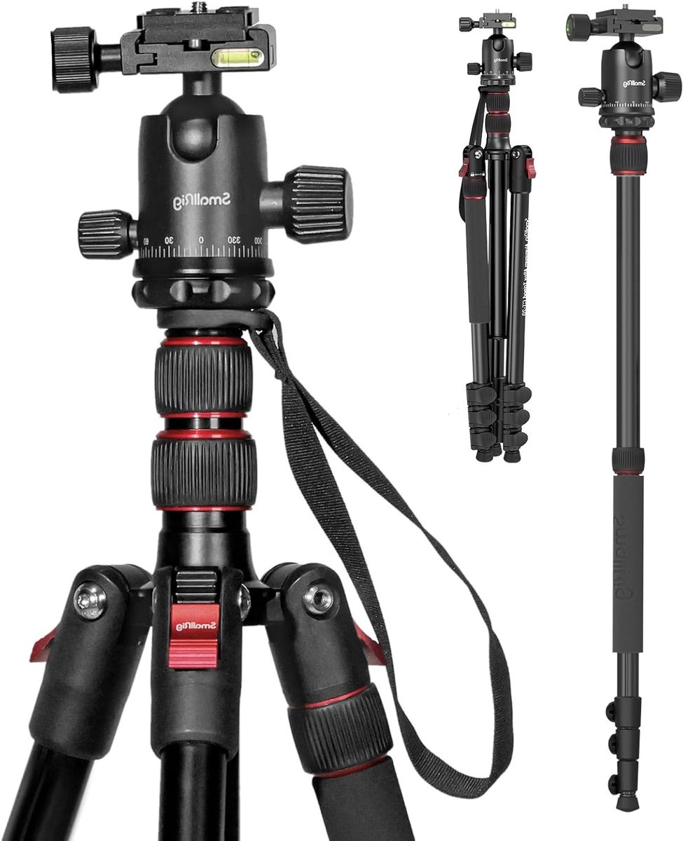Aluminium Videostatief en Monopod, 78" (198cm) met 360° Balhoofd, QR Plaat en Verstelbare Hoogte tot 198cm, Max. Draagvermogen 15kg