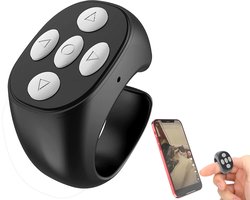 Casemania Bluetooth Afstandsbediening Ring - Draadloze Pagina-omdraaier Scroller Telefoon Selfie Camera Sluiter Muis - TikTok Instagram E-reader Kindle Presentatie Clicker - Video Teleprompter Muziekblad Tablet iOS Android Oplaadbaar Controller