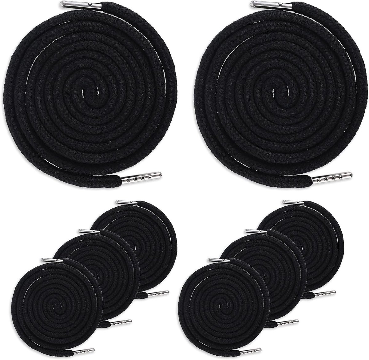 8 Stuks Hoodie Koord Vervanging, Lange Trekkoord voor Sweaters en Broeken, Zwart Katoenen Touw