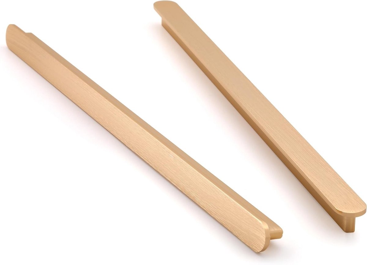 Zes Gouden Keukenhandgrepen voor Deuren en Laden - 320mm Boorgatafstand voor Keukenkasten en Meubels