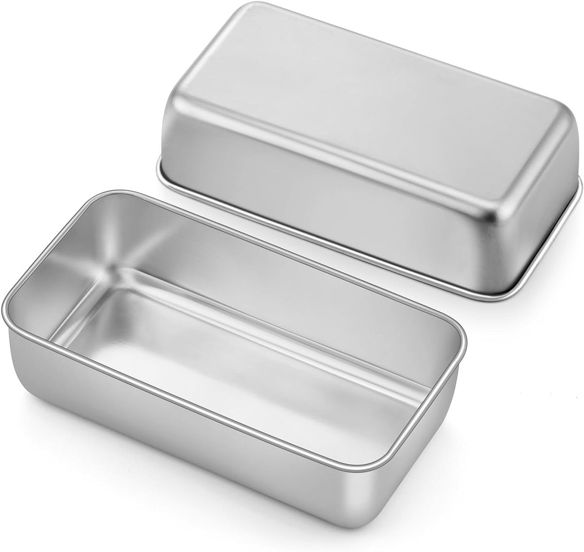 RVS Brooddozen Set van 2 - Rectangular, Perfect voor Brood en Taart, Vaatwasserbestendig, Gezond en Ruimtebesparend, 23.5 x 12.5 x 6.5 cm