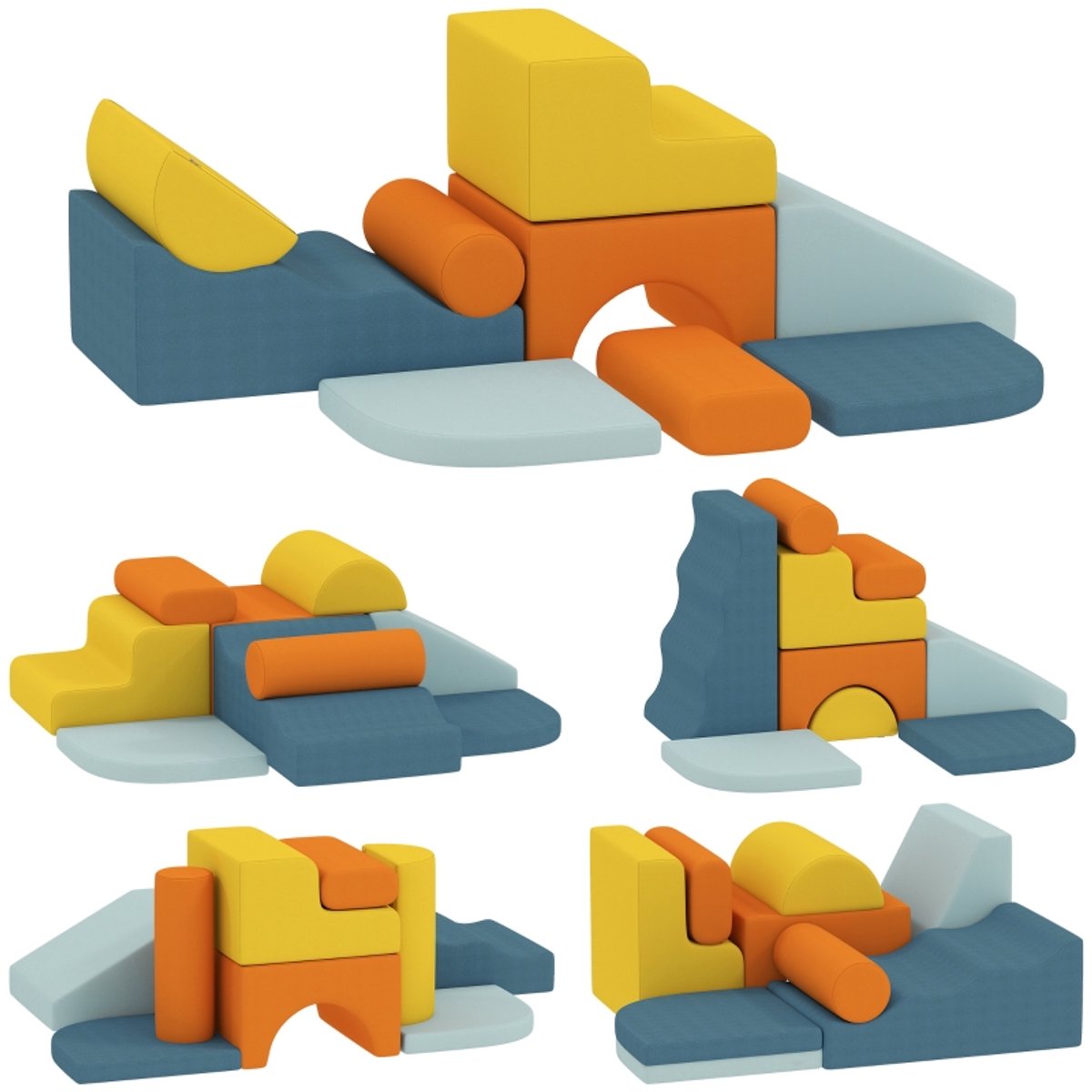 Multicolor Foam Kinder Blokken - 9 Stuks - Binnen Speelgoed