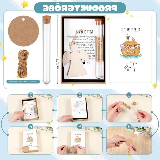 Baptism Gift voor Meisjes - Geldcadeaus in Gift Box met Testbuis en Houten Ark - Doop, Geboorte en Cadeaukaart Zaden — afbeelding 4
